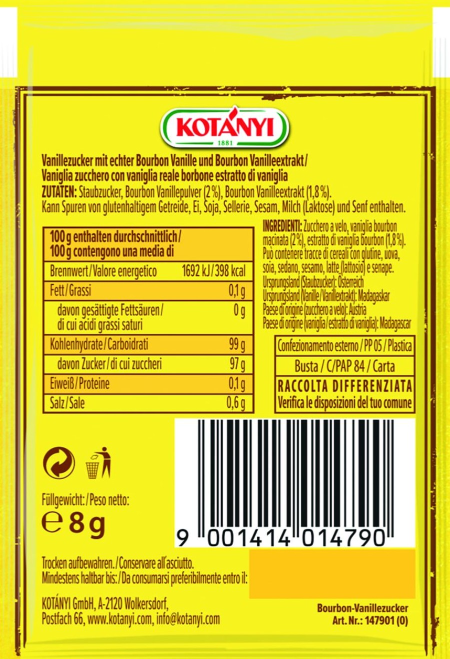 KOTÁNYI Zucchero | Zucchero Alla Vaniglia Bourbon, 24 G