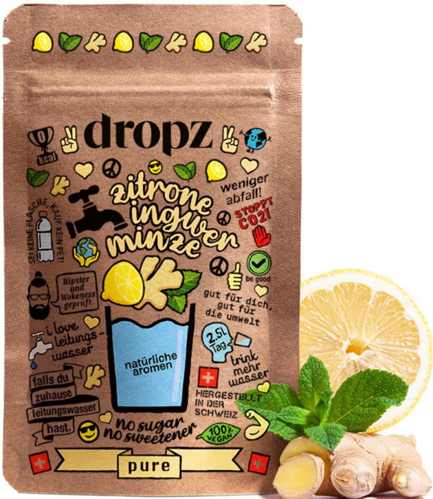 dropz Bevande In Polvere E Microdrink | Microdrink Pure - Limone, Zenzero E Menta, Limone, Zenzero E Menta (20 Pezzi)
