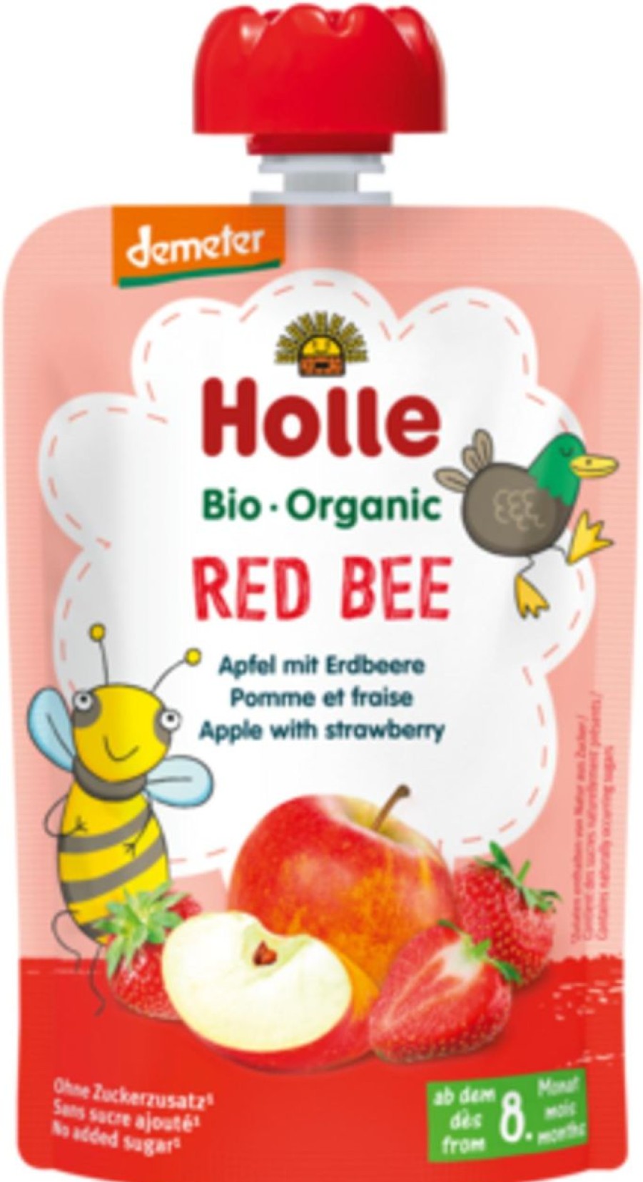 Holle Alimenti Per Bambini E Neonati | Red Bee - Pouchy Mela E Fragola, 100 G
