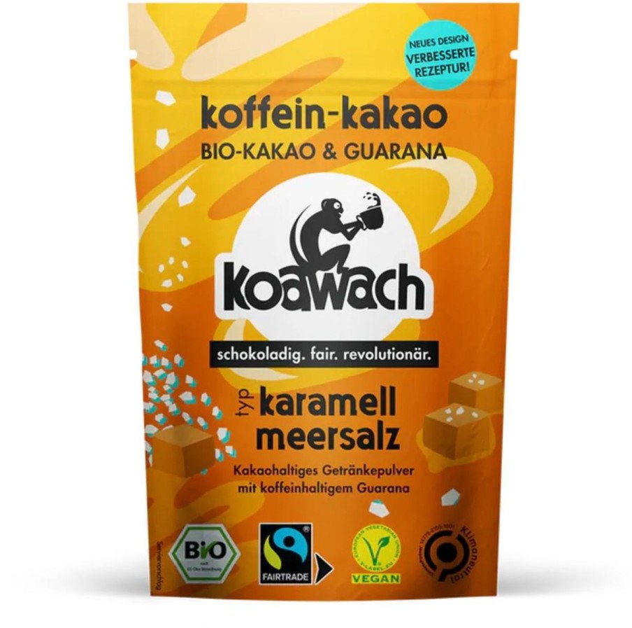 Koawach Cacao E Cioccolata | Bevanda In Polvere Bio Con Caffeina E Cacao - Caramello E Sale Marino, 100 G