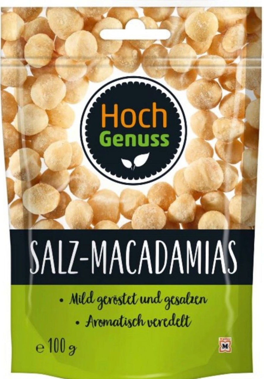 HochGenuss Frutta Secca Ed Essiccata | Noci Macadamia Salate, 100 G