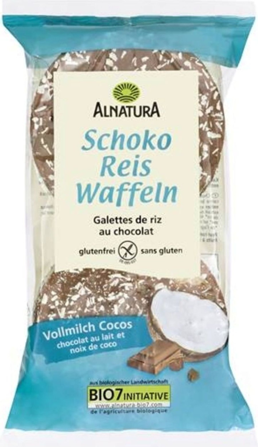Alnatura Gallette Di Riso E Di Cereali | Gallette Di Riso Bio - Cioccolato Al Latte E Cocco, 100 G