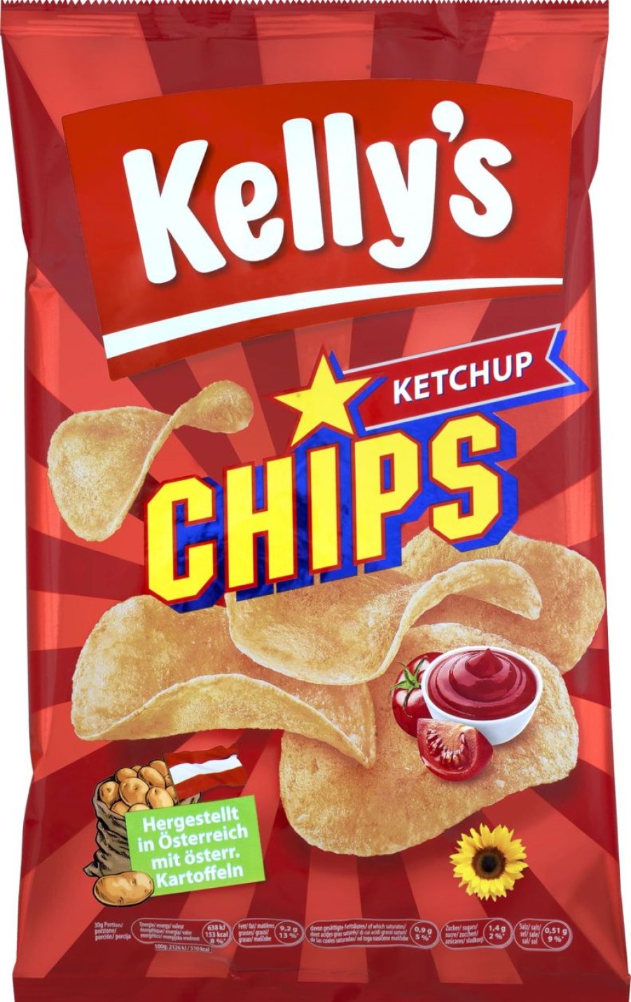 Kelly's Patatine | Chips Ketchup, 150 G