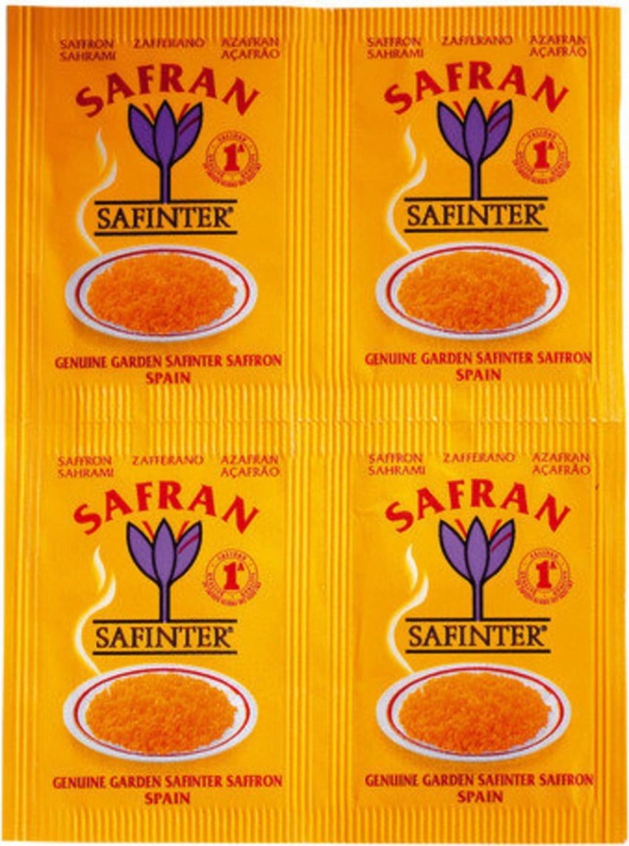Safinter Spezie Singole | Zafferano Macinato, 4 Bustine (0,50 Grammo)