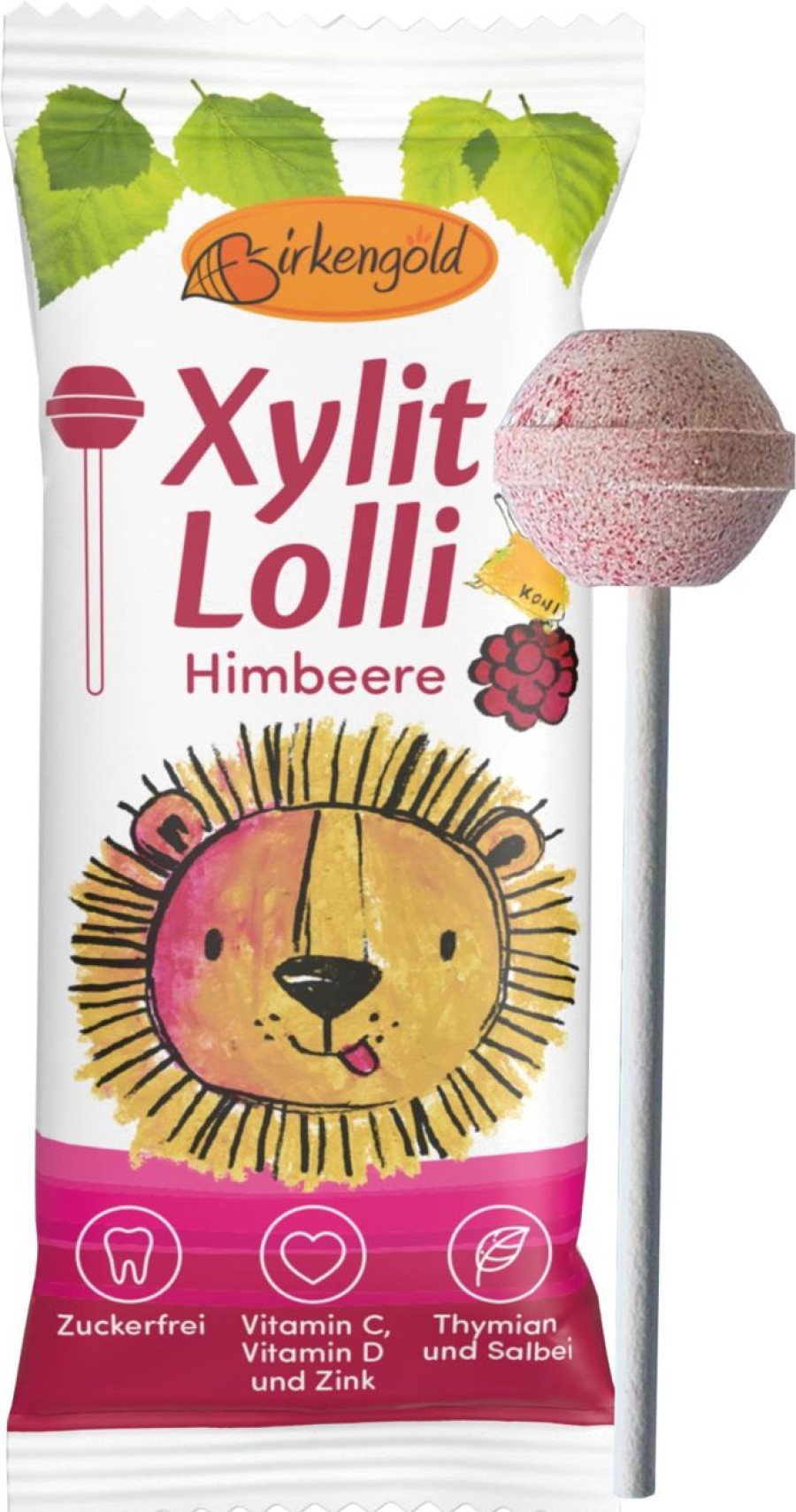 Birkengold Dolci | Xylit Lolli, Lampone (6 G)