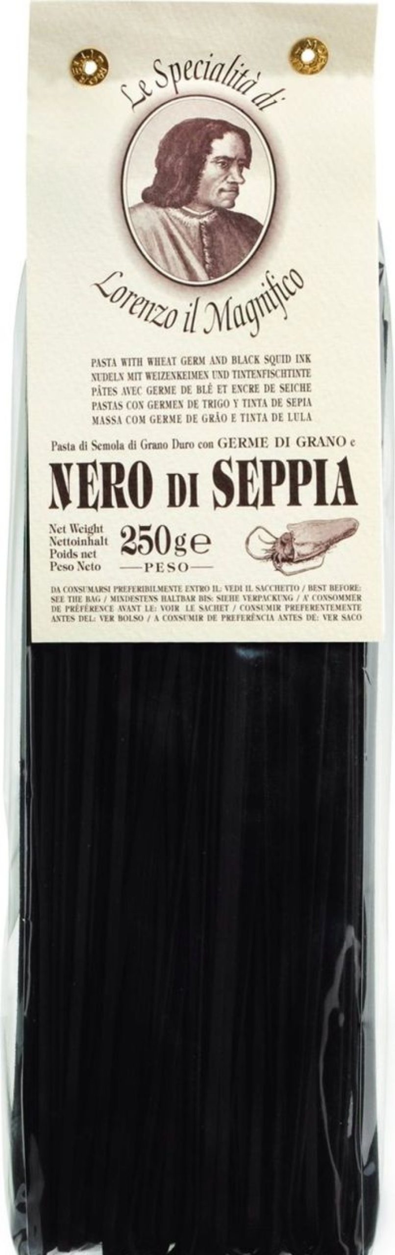 Lorenzo il Magnifico Pasta | Linguine Al Nero Di Seppia, 250 G