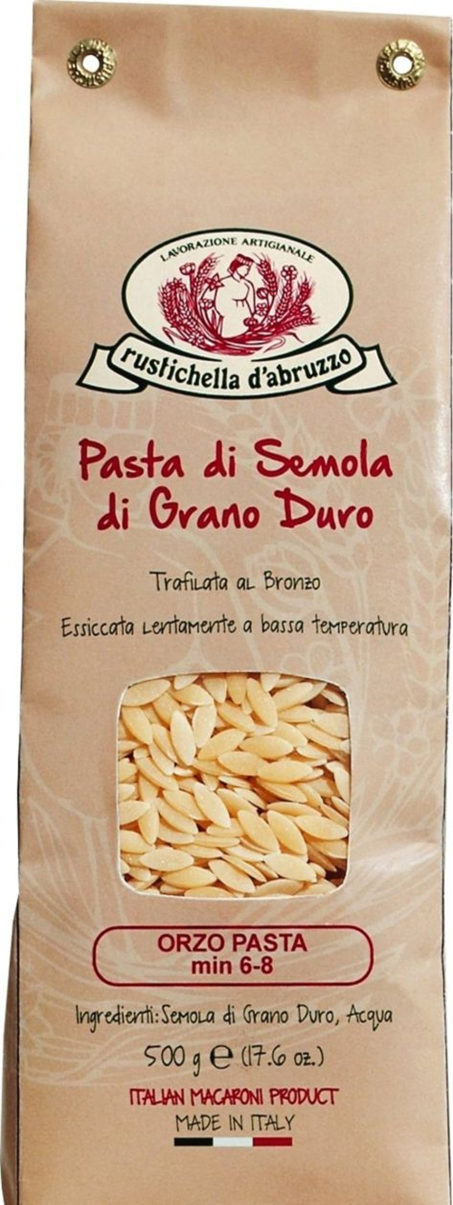 Rustichella d'Abruzzo Pasta | Orzo Pasta, 500 G