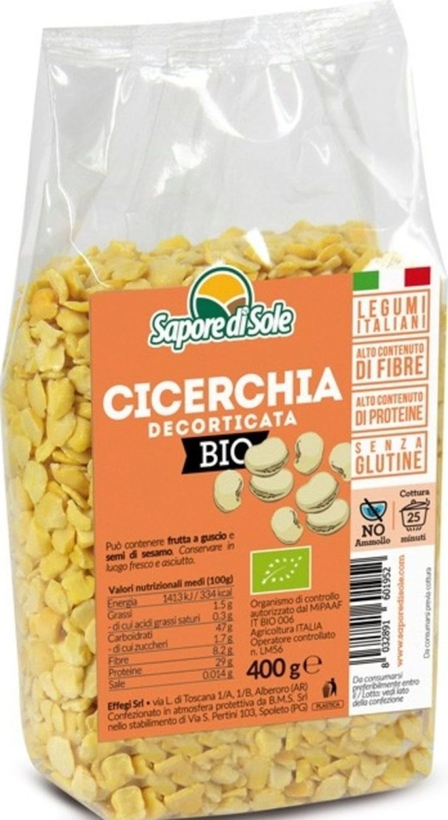 Sapore di Sole Legumi | Cicerchia Decorticata Bio, 400 G