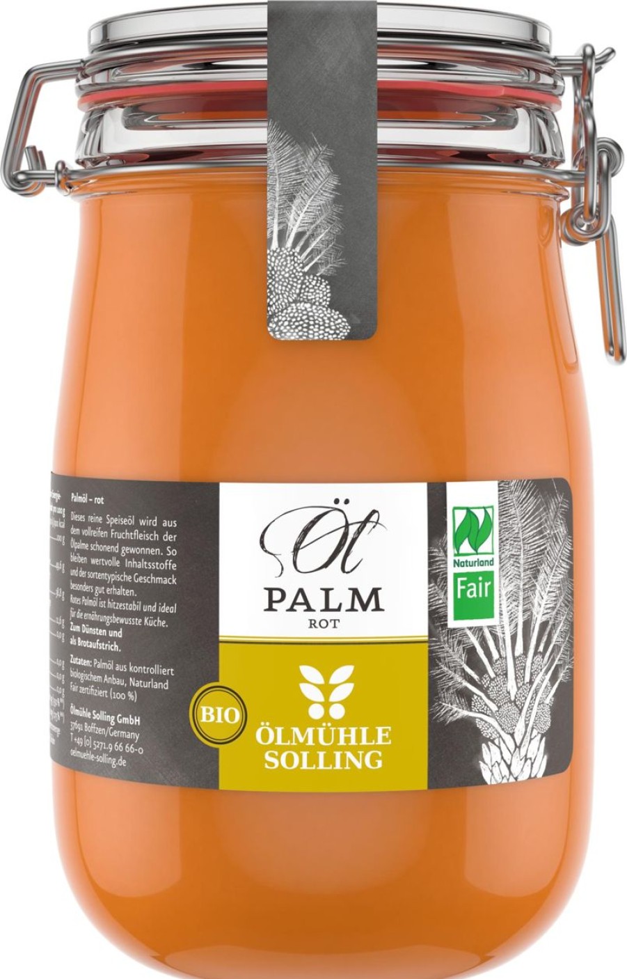 Ölmühle Solling Oli Vegetali | Olio Di Palma Rosso Naturale Bio - Naturland Fair, 1 L