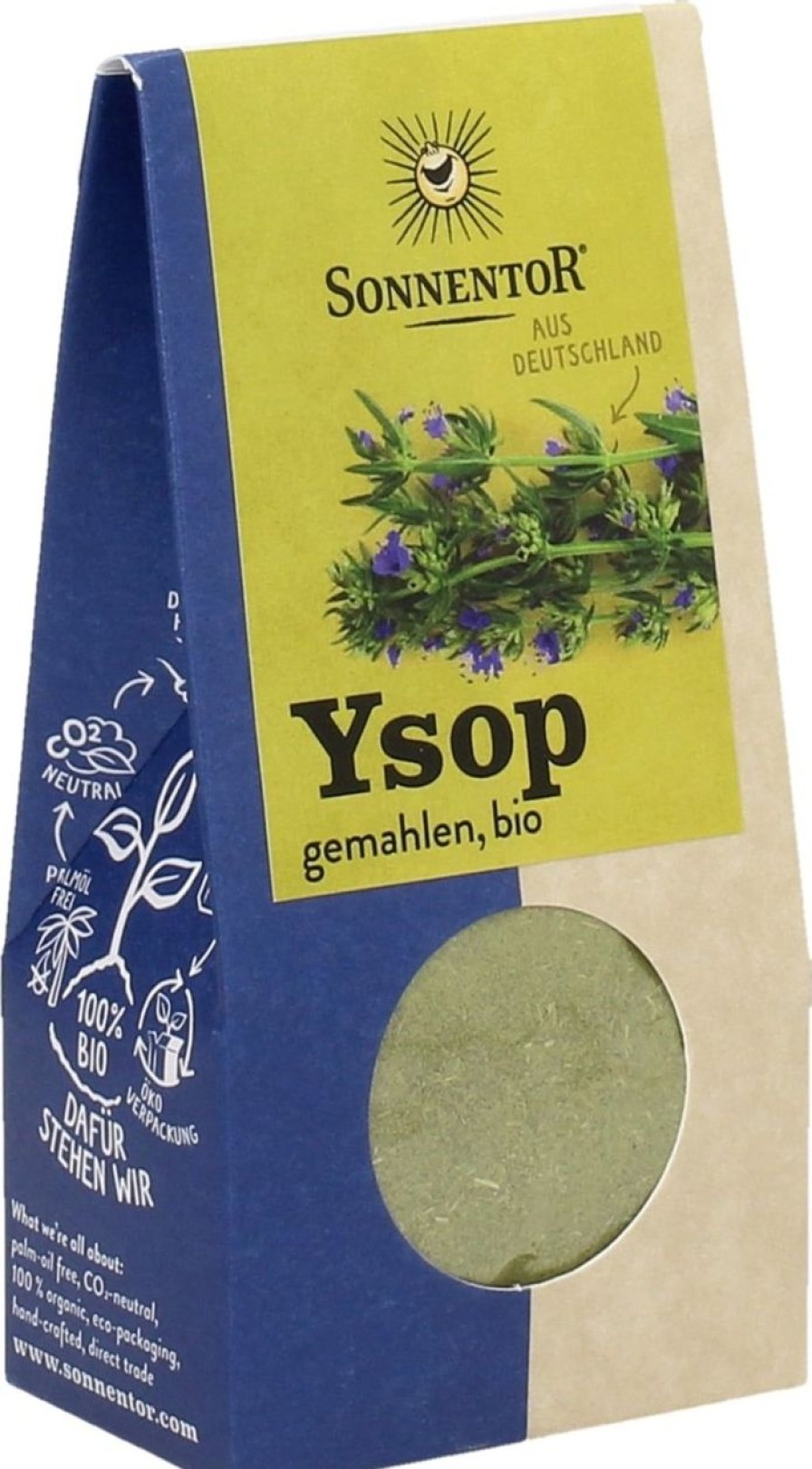Sonnentor Erbe Singole | Issopo Macinato Bio, 25 G