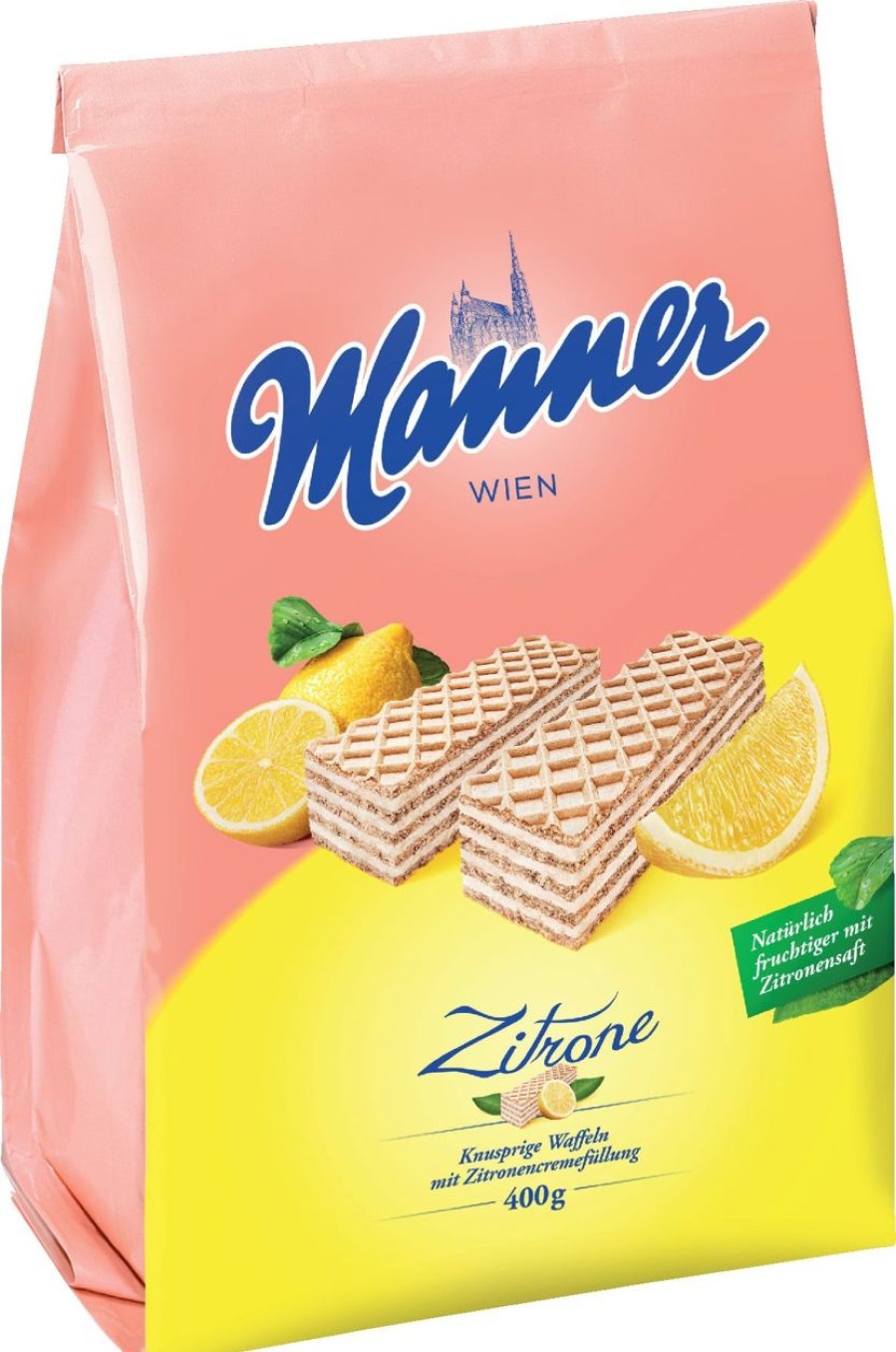 Manner Torte E Biscotti | Wafer Al Limone, 400 G - Sacchetto