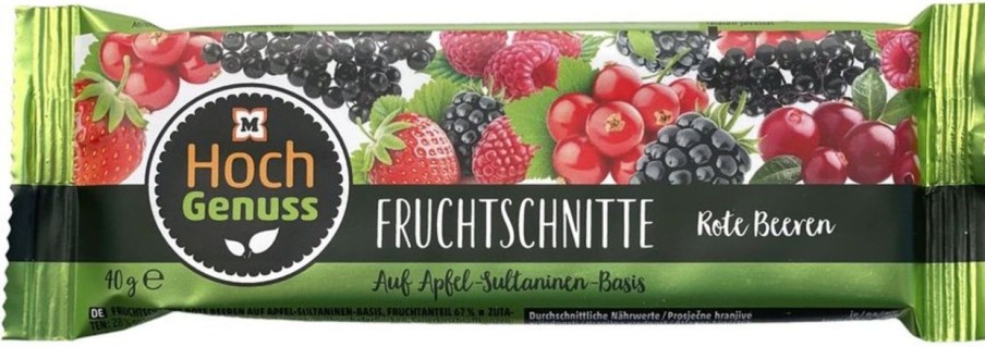 HochGenuss Barrette | Snack Alla Frutta, Frutti Rossi (40 G)