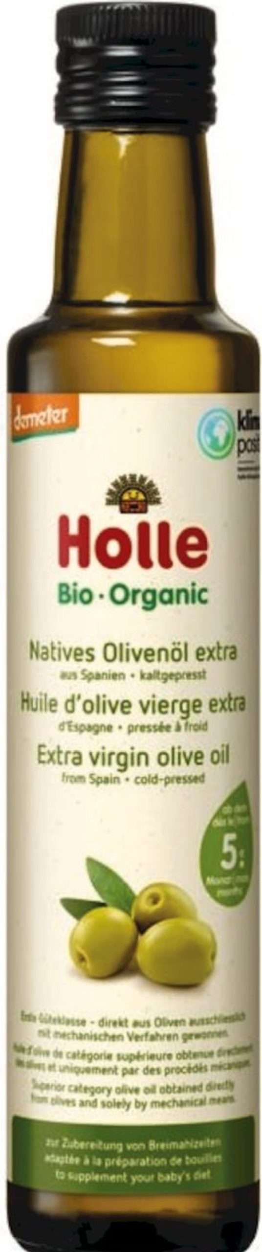 Holle Olio D'Oliva | Olio Extra Vergine D'Oliva Demeter, 250 Ml