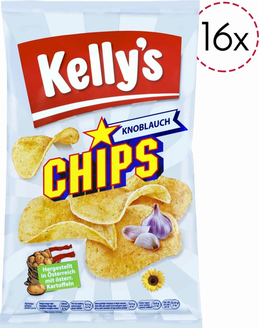 Kelly's Patatine | Chips Garlic, 150 G