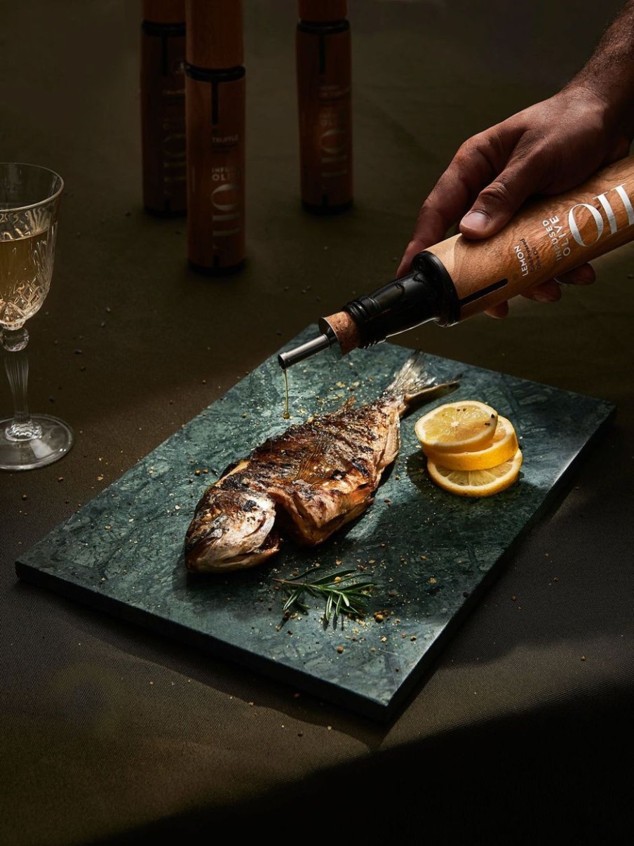 Greenomic Olio Aromatizzato | Olio D'Oliva - Wood Design, Limone (250 Ml)