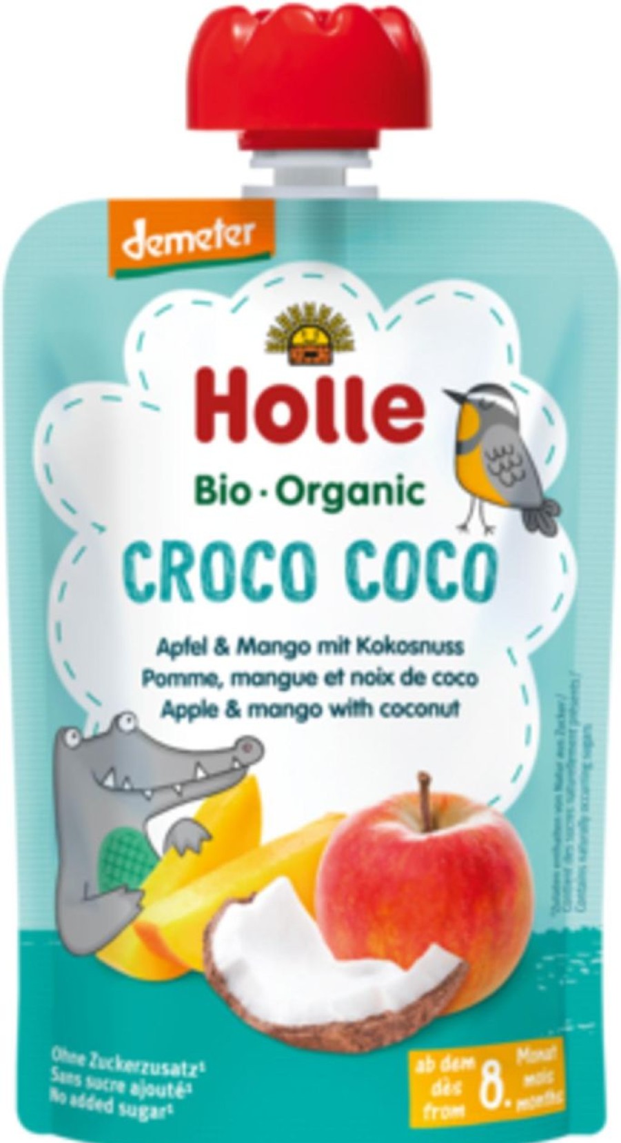 Holle Alimenti Per Bambini E Neonati | Croco Coco - Pouchy Mela, Mango E Cocco, 100 G