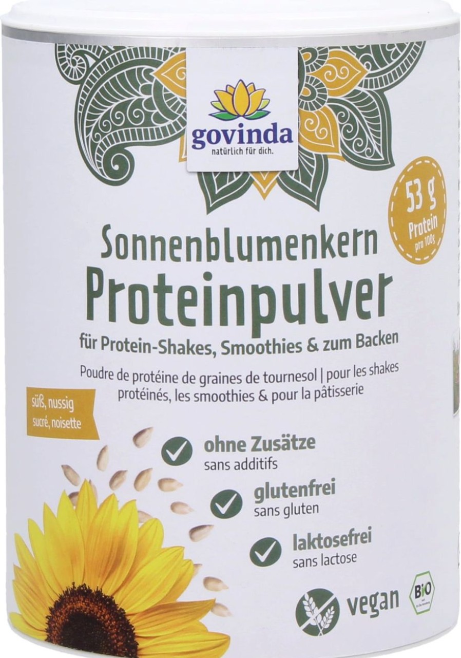 Govinda Shake Proteici | Proteine Di Semi Di Girasole Bio - Polvere, 400 G